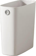 Tyenaza Small Trash Can Plastic Wastebasket Slim Open Top Garbage Container Bin for Narrow Spaces Bedroom Office Living Room LaundryToilet (White)