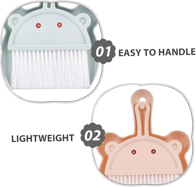 Mini Desktop Broom and Dustpan Set 6pcs with Tiny Brush for Table and Keyboard Cleaning Portable Handheld Dustpan and Brush Kit for Home and Office Use