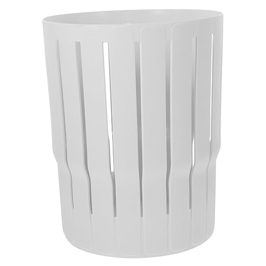 Gatuida Thickened Wastebasket Trash Can for Bedroom and Office Small Nordic Style Open Top Garbage Bin Lightweight White Household Trash Bucket for Living and Bathroom