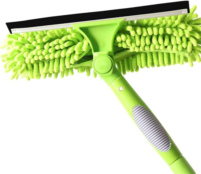 Useful Long Pole Window Squeegee Rotary Wipe Cleaner Glass Brush