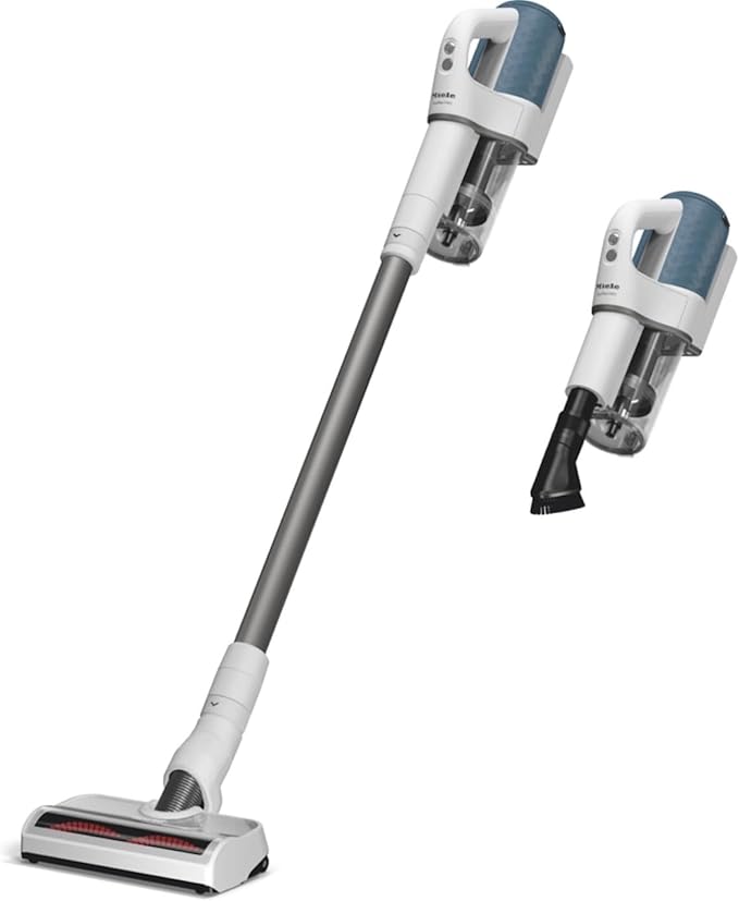 Miele Duoflex Vacuum Cleaner Cordless and Bagless Multi-Use Flexible Stick Vacuum with Attachable MultiFloor Brush in Brilliant White / Space Grey / Nordic Blue