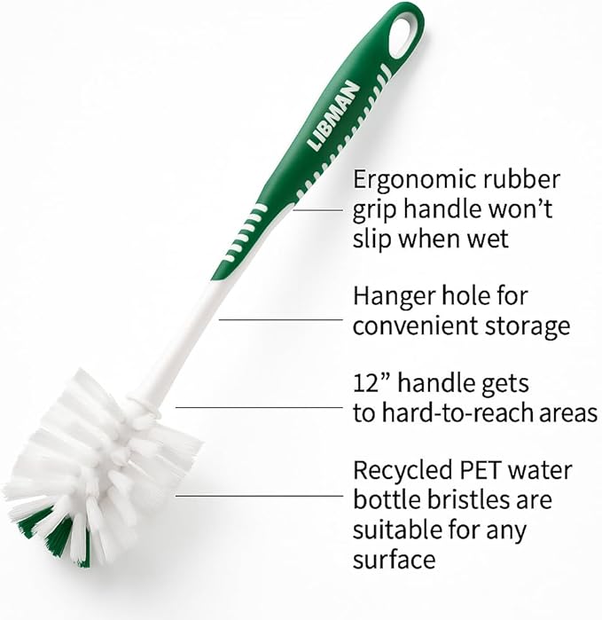 Bottle Brush - 3 Pk Bottle Cleaner - Cleaning Brush with Long Handle for Cleaning Glasses Shaker Bottles Cups Dishes Mugs - Non-Slip Grip
