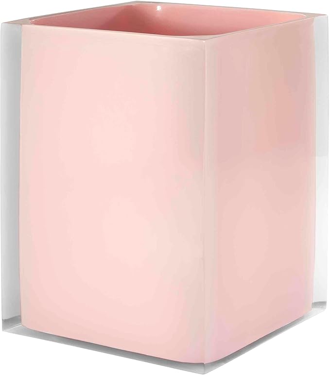 Izod - Wastebasket Decorative Trash Can Resin Home Accessories Guest Bathroom Dorm Room Essentials (Marina Collection Pink)