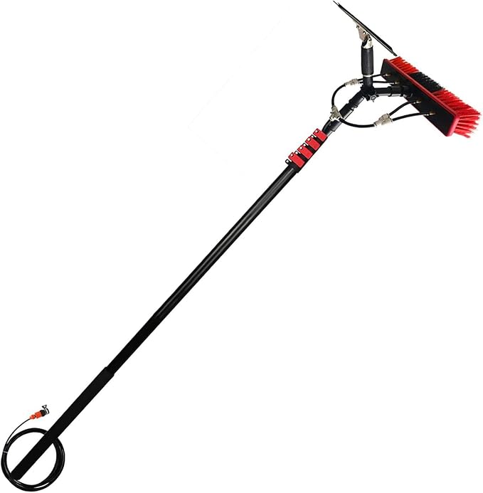 Water Fed Pole Adjustable Window Cleaning Brush Solar Panel Cleaning Brush Pole Cleaner Toolsglass Toolfor Window CleaningPhotovoltaic Panel Cleaning/6M/20Ft