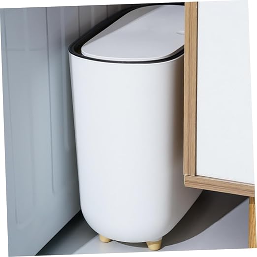 Zerodeko Plastic Bathroom Trash Can with Press Lid Multi Function Garbage Bin for Kitchen Living Room and Office Waste Basket for Indoor and Outdoor Use Capacity