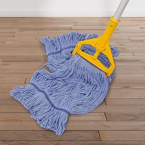 6 Pack Heavy Mop Replace Headmop Head ReplacementCommercial mop HeadsReusable Mop Head Refills-Replacement Mop Heads SuitableWet Industrial Blue Cotton Looped End String Head Refill (Blue)
