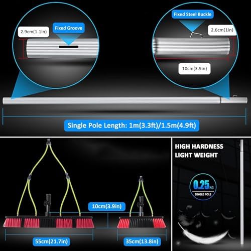 Glass Cleaning Brush Home Water Fed Telescopic Pole Kit Solar Panel Brush Rotating for Photovoltaic PanelSolar Panel Cleaning Kit with Telescopic Window Cleaning Pole 11m Window Cleaning Eq