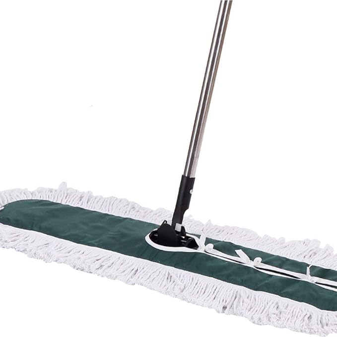 Industrial Class Cotton Floor Mop | Dry to Attract Dirt Dust or Hardwood Clean Office Garage Care Telescopic Pole Height