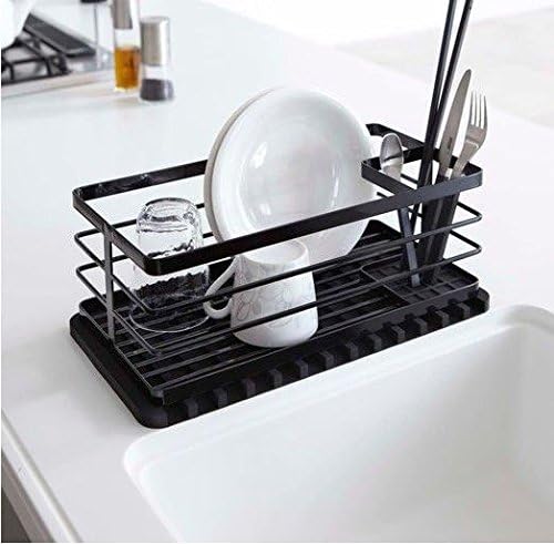Self-Draining 2 in 1 Silicone Drying Mat and Trivet by Modern Joe's. Premium Space Saving Dish and Glassware Silicone Mat. Made from Food-grade Dish Washer Safe and Heat Resistant (Black)