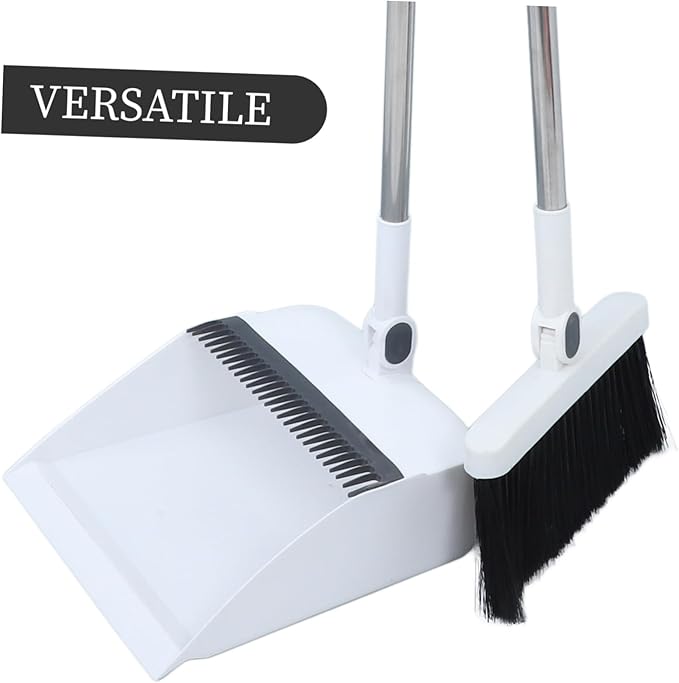 Dust Pan Broom Set Foldable Sweeper Broom and Dustpan Long Handle Hair for Kitchen Office Home Chinese Desktop Cleaner