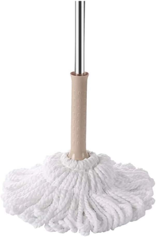 Microfiber Mop Hand Release Washing Mop Floor Cleaning Dust MopsHousehold Stainless Steel Lazy Mop(White-Patch Five-Pointed star4)