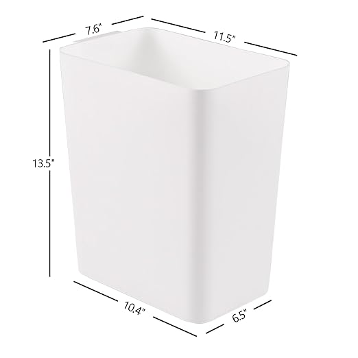 3 Packs 4.5 Gallon Plastic Wastebasket Open-top Trash Can White