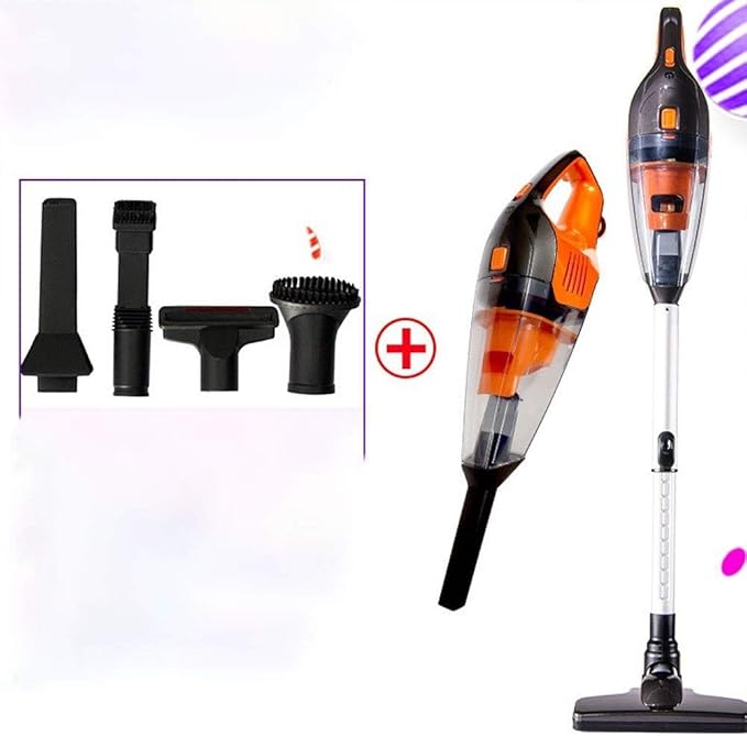 Hard Floor Vacuum Cordless Vacuum Cleaner Powerful Suction Stick and Handheld Light Weight Bagless Large-Capacity Dust Cup Vacuum Ideal for Hard Floor Carpet Pet Hair for Home (Color : Oran