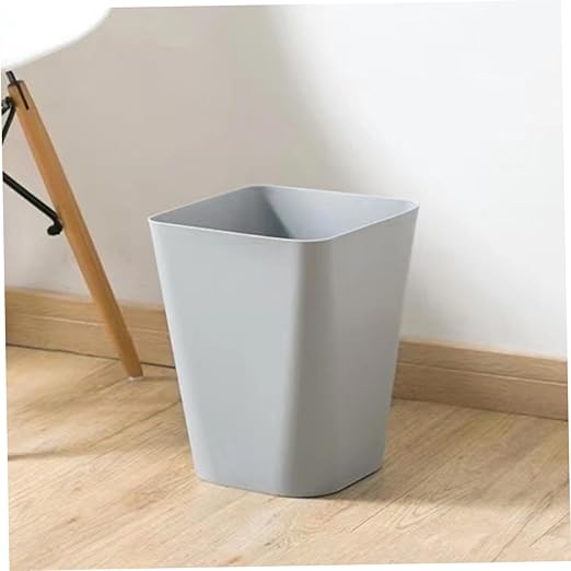 2pcs Large Capacity Trash Can Plastic Wastebasket for Office Home Hotel for Kitchen Bathroom Living Room Grey