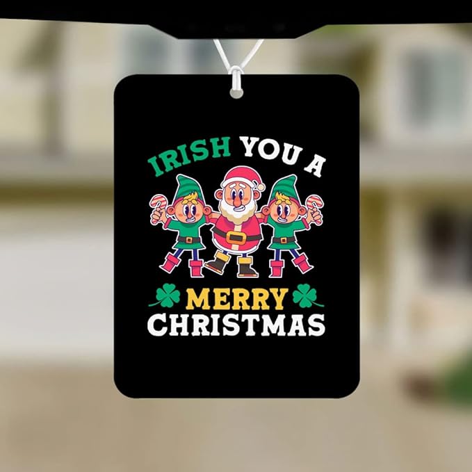 Merry Christmas Car Freshener Set of 6 - Irish Car Air Freshener - Cool Design Air Freshener for Car