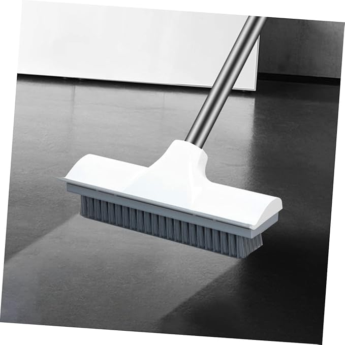 BESTYASH Long Handle Bathroom Floor Scrubber Brush with Hard Bristles and Scraper Cleaning Area Tile and Grout Brush for Efficient Home Cleaning
