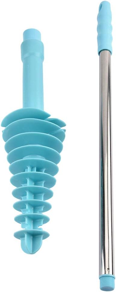 Alvinlite Toilet Plunger Piston Type Toilet Clog RemoverFlexible Rubber Head Stainless Steel HandleToilet Dredge Pipe for Clogged Siphon Toilet