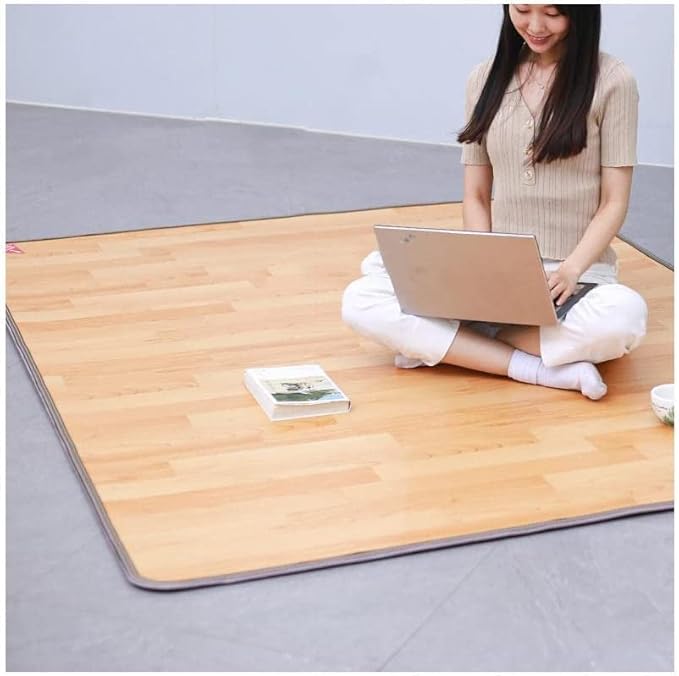 Heated Floor Mat Energy Saving Heated Area Rug Adjustable Electric Heated Floor Vintage Rustic Heated Carpet for Living Room