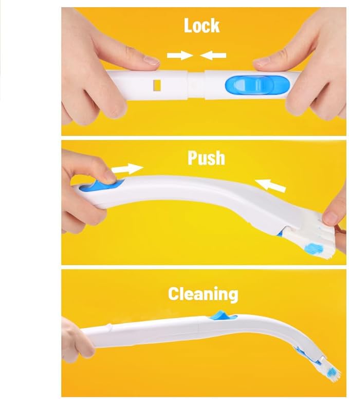 Disposable Toilet Bowl Brush Holder Cleaning System and 72 Refills Flushable Toilet RefillsToilet Refills Fresh for Bathroom Scrubber Cleaning Supplies