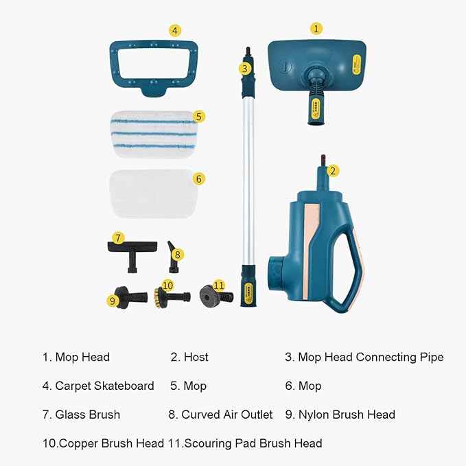 Steam MopDetachable Floor Steamer with Handheld Steam Cleaner1200W Steam Cleaning Machine for Carpet Floor Kitchen Windows Furniture Clothes