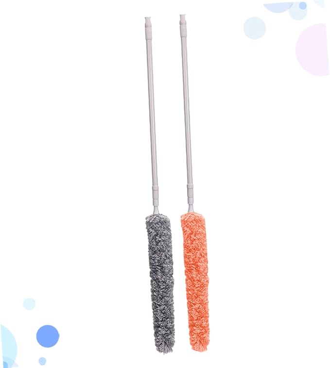 2pcs Telescopic Duster Power Scrubber Dust Mop Ceiling Duster Washable Extendable Duster Handheld Vacuum Cleaning Window Cleaner Duster Refills Duster for Blinds Battery Air Duster/1257