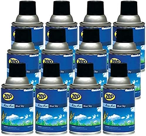 Zep Metered Mist Automatic Aerosol Dispenser Refill Blue Sky - 6.5 Ounce (Case of 12) 336201 - Air Freshener Refills Last 30 Days and Neutralizes Tough Odors