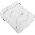 Marble Pattern Narrow Trash Can Featuring Fixed Ring Design Oval Plastic Wastebasket for Bathroom Kitchen Bedroom Lidless Modern Rubbish Bin for Home and Hospitality Use