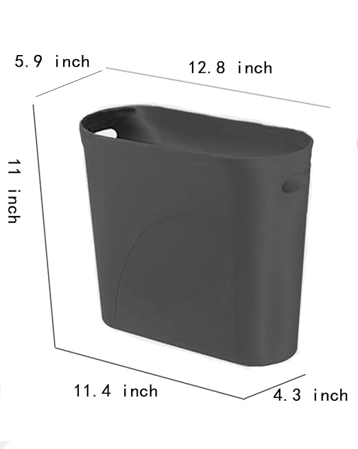 Bathroom Small Trash Can 3 Gallon Slim Plastic Set of 2 White