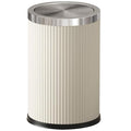 9L/2.3GAL Small Trash Can with Swing LidFancy Gold Waste Paper Baskets for BathroomsGold Trash Can for BathroomBedroom Powder RoomOfficeLaundry Room (9L-White Stripe)