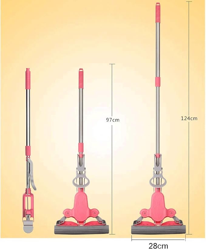 Mop - Microfiber Stainless Steel Retractable Handle for House Floors