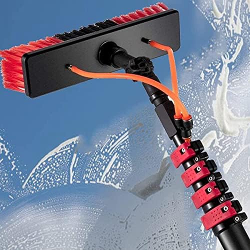 Water Fed Pole Kit 12-36ft Telescopic Water Fed Brush Water Fed Cleaning System Aluminum Outdoor Window Cleaner with Hose Cleaning and Washing Tool for Solar Panel12FT/3.6M