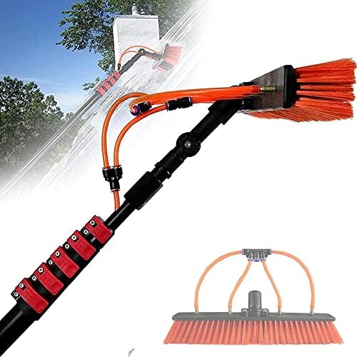 Glass Cleaning Brush Home Water Fed Telescopic Pole Kit Solar Panel Brush Rotating for Photovoltaic PanelExtendable Window Cleaner Water Fed Solar Panel Cleaning Brush Shower Squeegee with