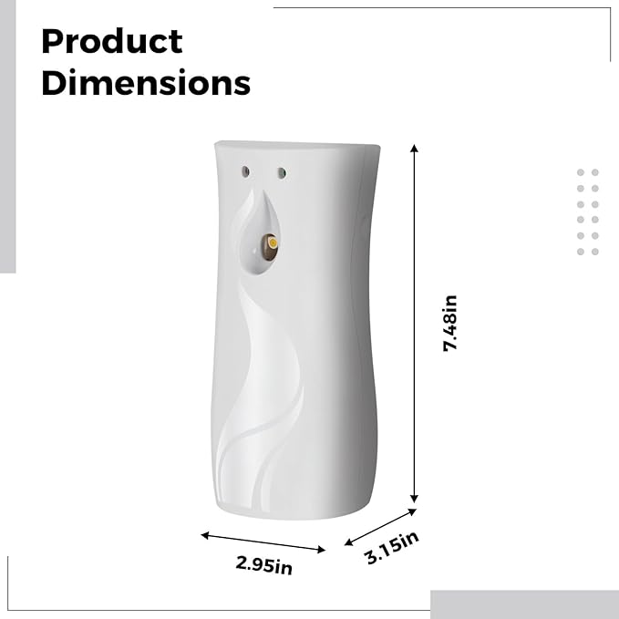 2 Pcs Automatic Air Freshener Dispenser 300 Ml Home Air Fresheners Battery Powered Narrow Design
