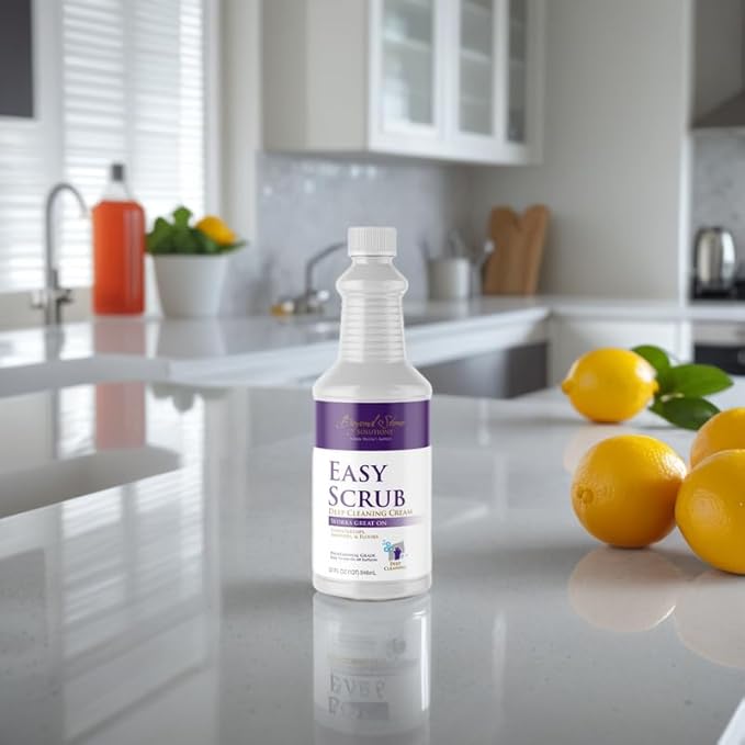 Easy Scrub Deep Cleaning Cream – Safe for Quartz Marble Granite &amp Stainless Steel – Heavy Duty Cleaner for Countertops Showers Glass Tile &amp Appliances – 32 oz | Made in USA