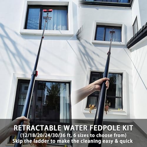 Glass Cleaning Brush Household Water Supply Telescopic Pole Kit Solar Panel Rotating Brush Solar Photovoltaic PanelsWater Fed Telescopic Brush 3.6-10.8M Telescopic Window Cleaner