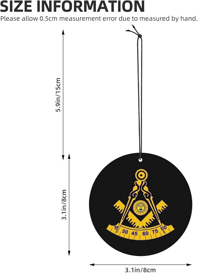 Past Master Masonic Emblem Drive In Freshness: Set Of 4 Car Air Freshener Cards