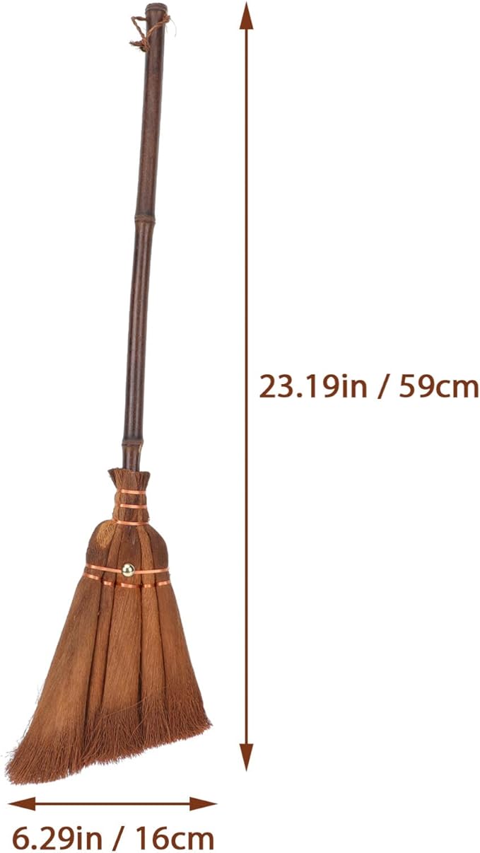 Cabilock Children S Broom Lightweight Manual Broom with Natural Fiber Whisk and Wood Handle 24.40 Inch Educational Toy for Indoor Outdoor Cleaning
