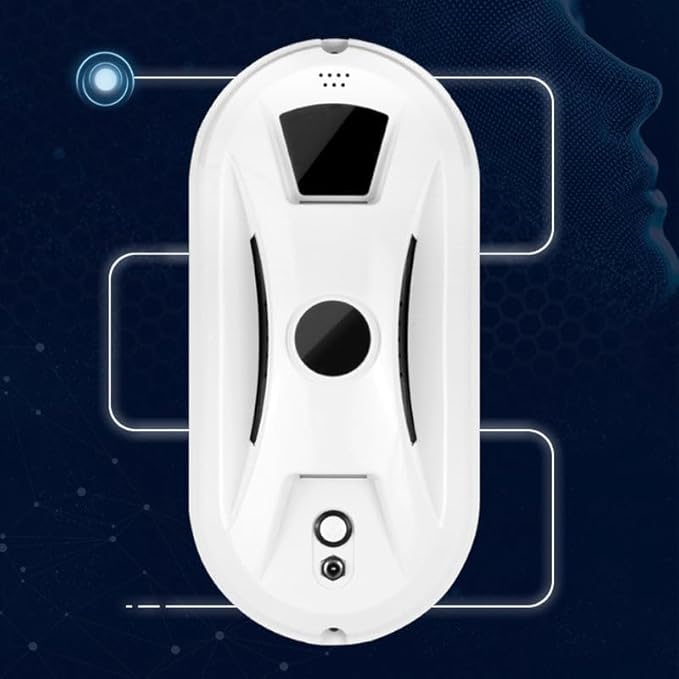 Automatic Smart Window Cleaning Robot Window Cleaner Robot Dual Water Spray Glass Washer with Remote Control Safety Rope for High Rise Mirrors &amp Tiles in Home or Office (White)