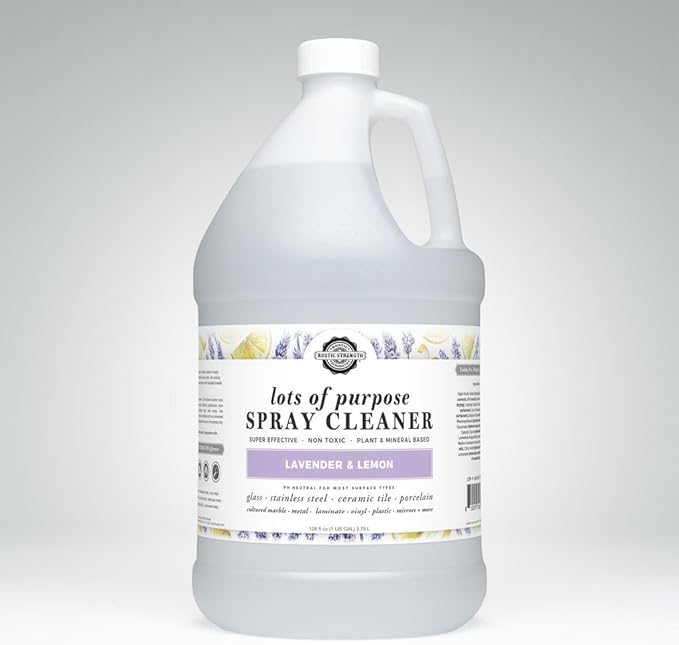Rustic Strength Lots of Purpose Spray Cleaner with Lavender and Lemon Essential Oils Non-Toxic Plant Based Multi-Surface Gallon Plastic