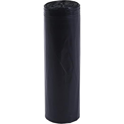 Genuine Joe GJO01535 Heavy Duty Low-Density Puncture Resistant Can Liner 60 gallon Capacity 56 Length x 39 Width x 1.50 mil Thickness Black (Box of 50)
