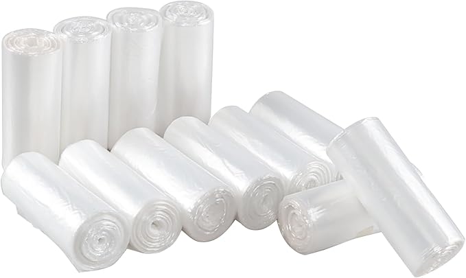 Asking 13 Gallon Kitchen Trash Can Liners 225 Counts Clear Garbage Bags for Kitchen