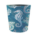 10L/2.64 Gallon Trash Can Decorative Waste Basket PU Leather Waste Paper Basket Waterproof Garbage Can for Bathroom Bedroom Office Kitchen and Living Room - Seahorse