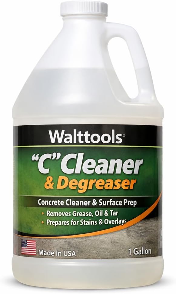 “C” Cleaner &amp Degreaser – Citrus-based concrete cleaner that removes grease oil tar &amp rubber marks. Eco-friendly non-toxic degreaser for floors and overlays.