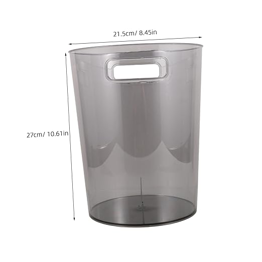 Compact Round Trash Can Handle Stylish Plastic Wastebasket for Home Office Bedroom Kitchen and College Dorm for Recycling and Waste