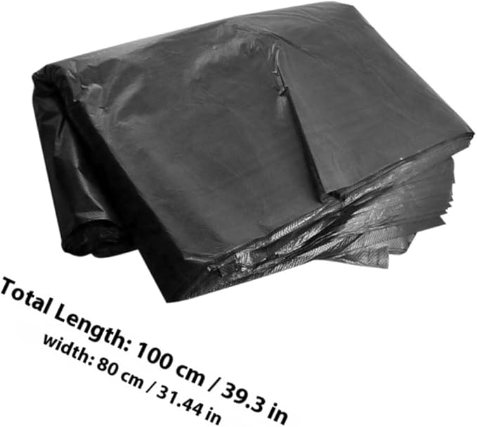 Extra Large Garbage Bags 50pcs 80x100cm Black Commercial Contractor Trash Bags Heavy Duty for Outdoor Gardening Sanitation and Kitchen Use