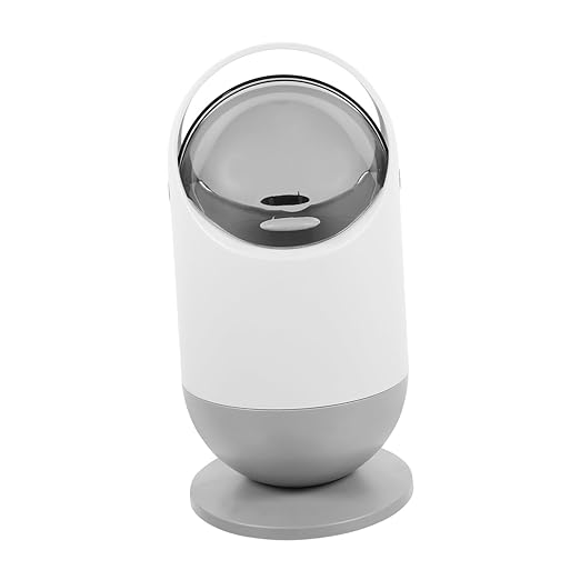 Mini Desktop Trash Can Portable Grey Wastebasket for Office Bathroom Kitchen Compact Garbage Bin Lid for Easy Disposal