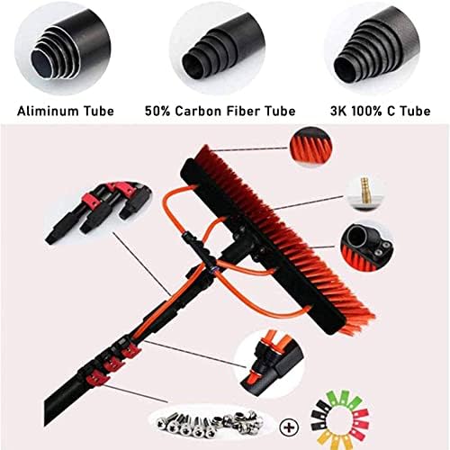 Glass Cleaning Brush Home Water Fed Telescopic Pole Kit Solar Panel Brush Rotating for Photovoltaic PanelSolar Panel Cleaning Brush Window Cleaning 3-12M Water Fed Telesbrush Cleaning Ph
