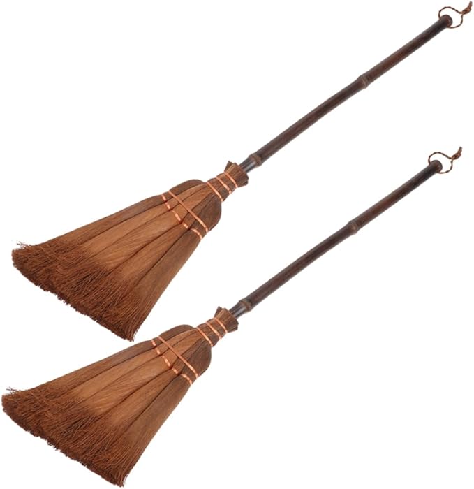 2pcs Boys and Girls Toy Broom Set Mini Hand Sweeping Broom Natural Bamboo for Indoor Outdoor Cleaning Boy Girl for Home Kitchen