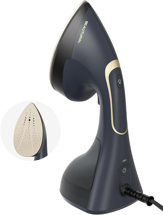 BEAUTURAL Steamer for Clothes 2-in-1 Steam &amp Iron 1200W Handheld Powerful Garment Fabric Wrinkle Remover with Burst Steam Ceramic Heating Plate 30-Second Fast Heat-up Auto-Off (Only for 120V)
