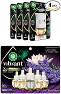 Bundle of Air Wick Advanced Plug In Scented Oil Warmer Advanced Gadget Home Air Freshener (Pack of 4 Refills Sold Separately) + Vibrant Plug in Scented Oil Refill 5ct Lavender &amp Waterlily